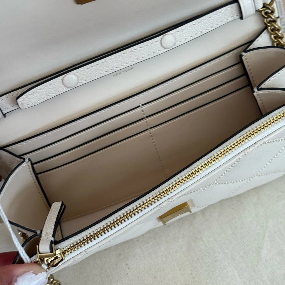 New Tory Burch WILLA CHAIN WALLET BRIE